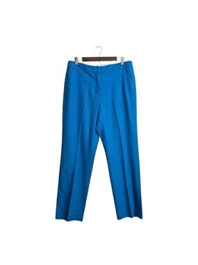 J. Crew Kate Straight Leg Pant In Stretch Linen Blend In Blue Sz 14T (tall)